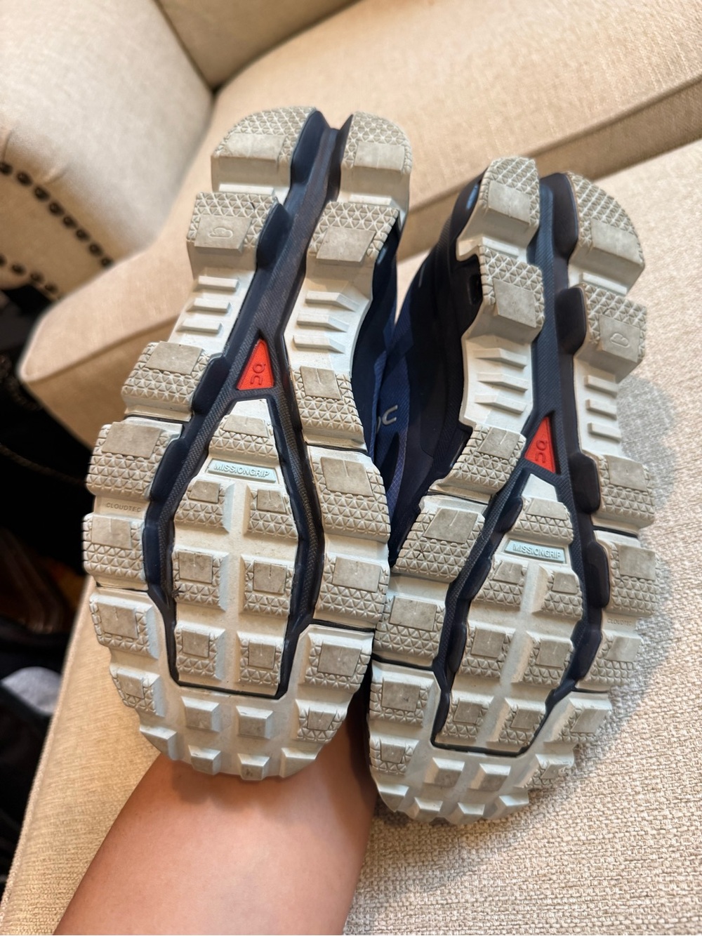 On Women’s Cloudtrail Waterproof Trail Shoes - Navy & Gray - Picture 5 of 8